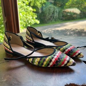 J. Crew Woven D'Orsay Flats